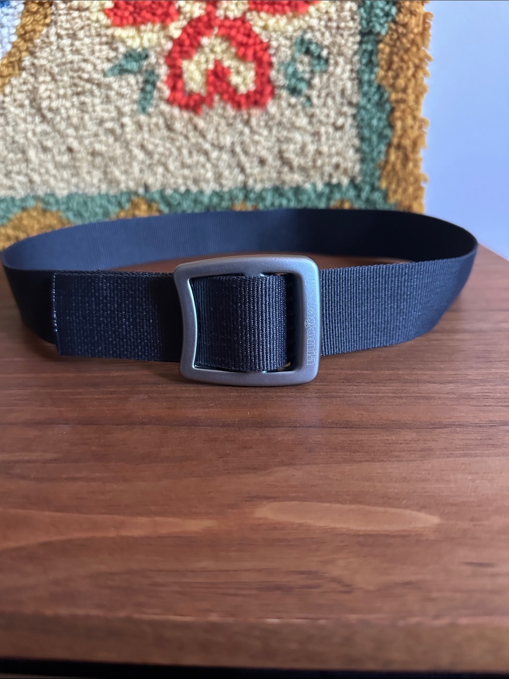 Patagonia Tech Belt Mauve with Silver Brushed Metal Buckle